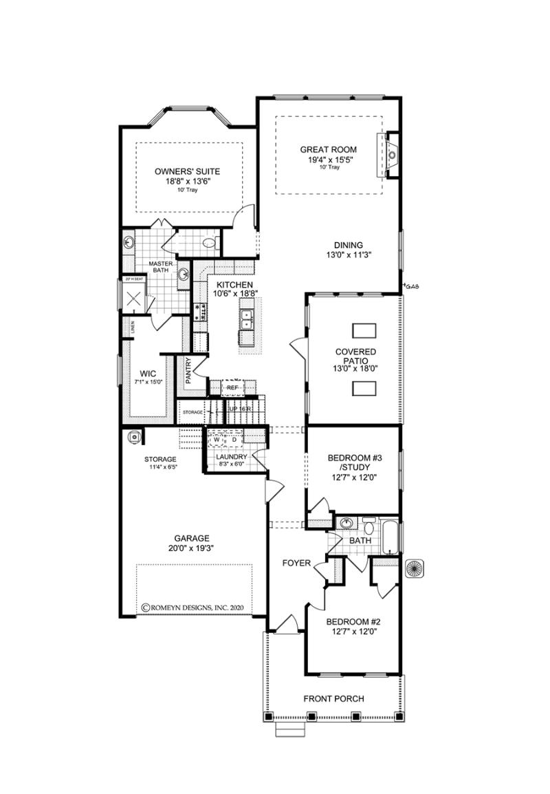 First floorplan of the available Gibson SP with Bonus homeplan at Marlowe in Woodstock.